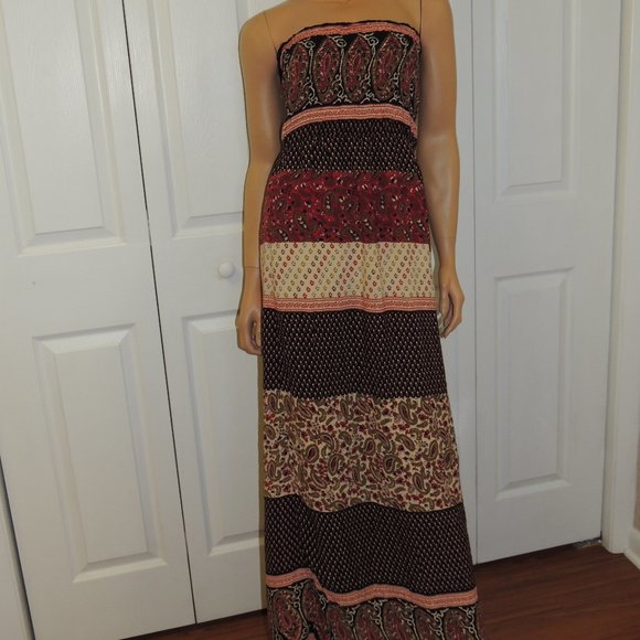 ANGIE Size Small Bohemian Maxi Full Length Dress - Picture 2 of 5